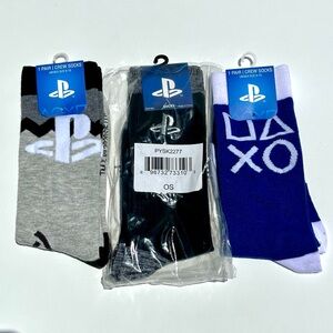 Sony PlayStation Casual Socks - Gray, Black, Blue